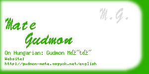 mate gudmon business card